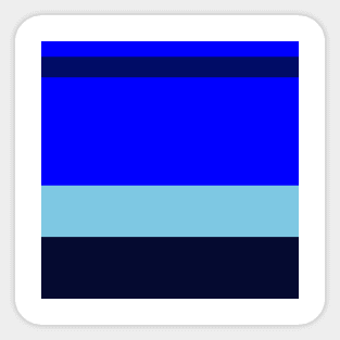 A brilliant integration of Sky Blue, Primary Blue, Dark Imperial Blue and Dark Navy stripes. Sticker